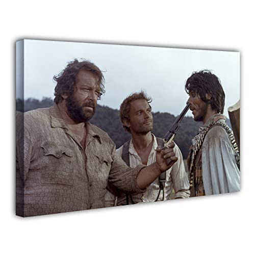 Terence Hill Bud Spencer Leinwand - Emiliano - Die rechte und die linke Hand des Teufels - Kunstdruck (80 x 60 cm) von Terence Hill