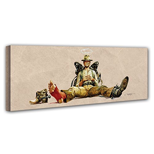 Terence Hill Bud Spencer Leinwand- Nobody sitzend - Mein Name ist Nobody - Renato Casaro Edition (120 x 40 cm) von Terence Hill