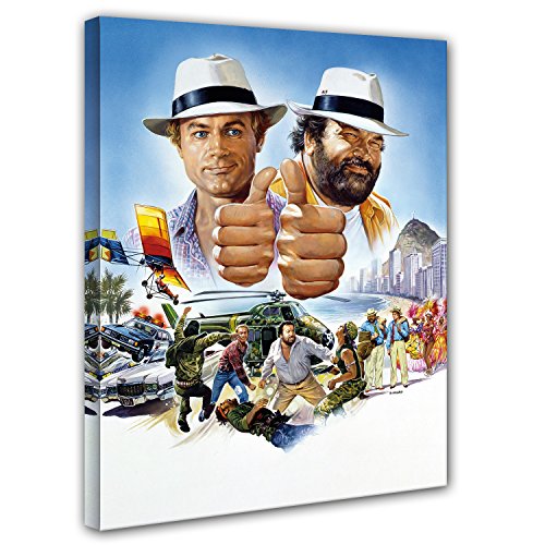 Terence Hill und Bud Spencer Leinwand- Vier Fäuste gegen Rio - Kunstdruck Renato Casaro Edition (60 x 80 cm) von Terence Hill