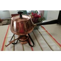 Mid Century Kupfer Fondue Set Komplett, Japan, Photo Prop, Dinner Party, Unterhaltsam von TeresasTreasuresEtc