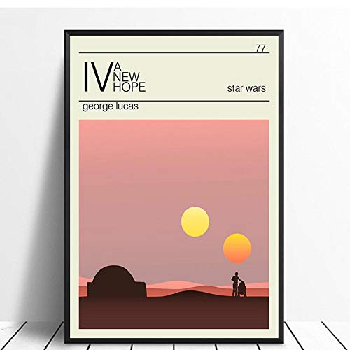 Terilizi Ein Neues Hoffnungsplakat Star Wars Trilogie Minimalistischer Vintage Filmplakat Wohnkultur Wanddekoration Wandkunst Leinwandmalerei Leinwanddruck-50X75Cm Kein Rahmen von Terilizi