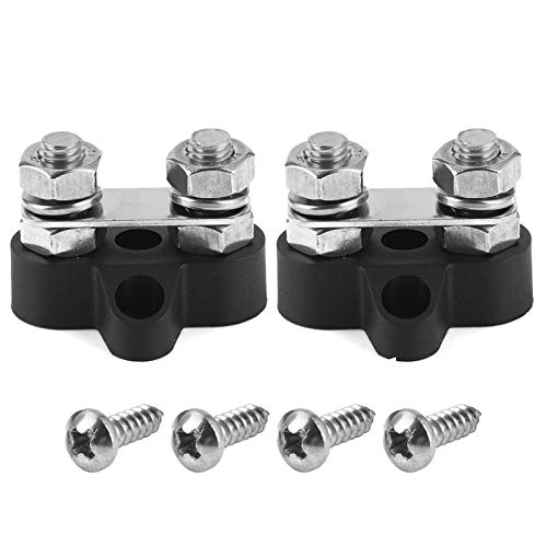 Sammelschienen-Klemmenblock Power Stud Positive Isolierte Batterie Power Junction Post Block Stromverteilungsklemmenblock-Set [M8 Dual Studs mit Sammelschiene] für 12-48-V-LKW-Wohnmobile Boote von Terisass