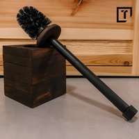 Industrie-Toilettenbürste Mit Holzhalter - Rustikales Loft-Badezimmerzubehör, Handgefertigtes Dekor Im Rohrstil von TerleckiPL