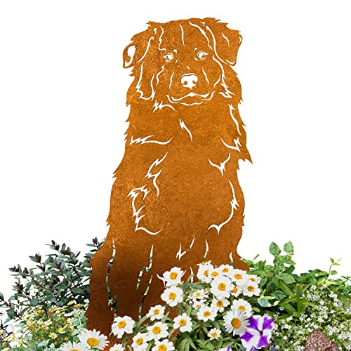 Terma Stahldesign Australian Shepherd Edelrost Hund Gartenstecker Handmade Germany gartendeko aus Rost-Metall deko rostoptik Rostfiguren Tiere rostfiguren Garten Rostdeko von Terma