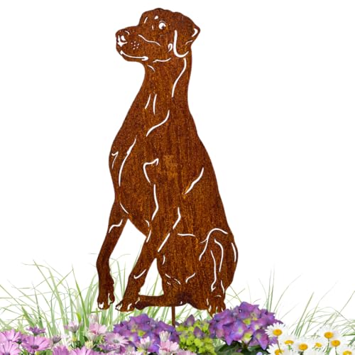 Terma Stahldesign Edelrost Hund Verschiedene Rassen, Handmade Germany, tolle gartendeko aus Rost-Metall, deko rostoptik, Rostfiguren Tiere, rostfiguren Garten, Rostdeko (Dobermann) von Terma
