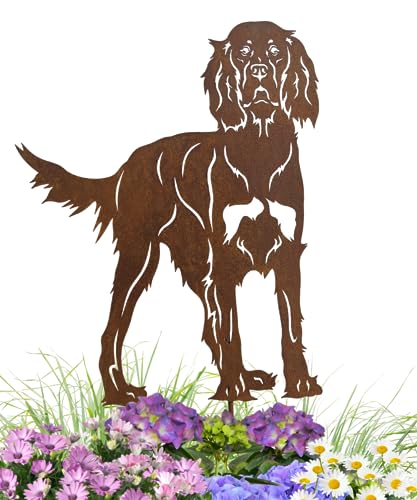Terma Stahldesign Edelrost Hund Gordon Setter Handmade Germany tolle gartendeko aus Rost-Metall deko rostoptik Rostfiguren Tiere Garten Rostdeko von Terma