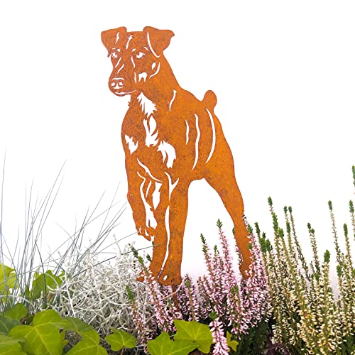 Terma Stahldesign Edelrost Hund Verschiedene Rassen, Handmade Germany, tolle gartendeko aus Rost-Metall, deko rostoptik, Rostfiguren Tiere, rostfiguren Garten, Rostdeko (Jagdterrier) von Terma