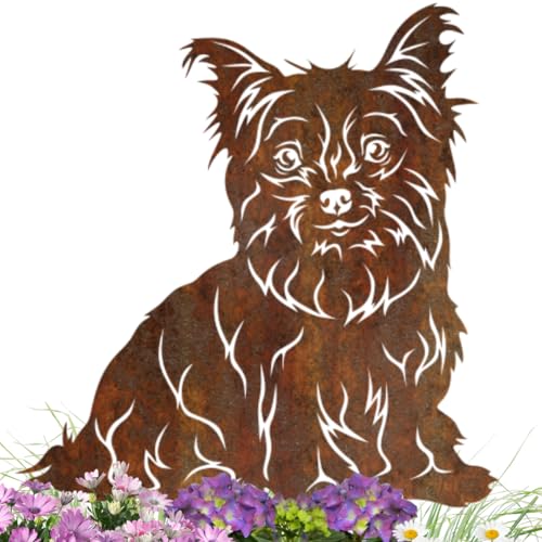 Terma Stahldesign Edelrost Hund Verschiedene Rassen, Handmade Germany, tolle gartendeko aus Rost-Metall, deko rostoptik, Rostfiguren Tiere, rostfiguren Garten, Rostdeko (Yorkshire) von Terma