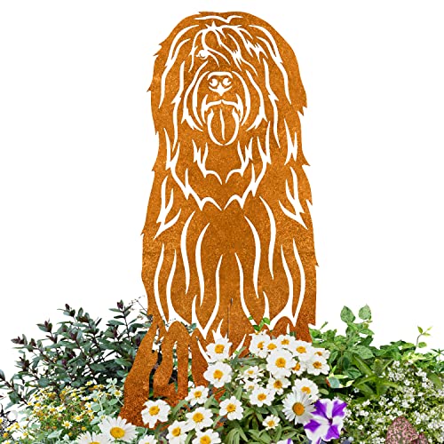 Terma Stahldesign Edelrost Hund Verschiedene Rassen, Handmade Germany, tolle gartendeko aus Rost-Metall, deko rostoptik, Rostfiguren Tiere, rostfiguren Garten, Rostdeko (Briard) von Terma