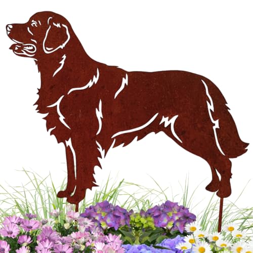 Terma Stahldesign Golden Retriever Edelrost Hund Gartenstecker Handmade Germany gartendeko aus Rost-Metall deko rostoptik, Rostfiguren Tiere rostfiguren Garten Rostdeko von Terma