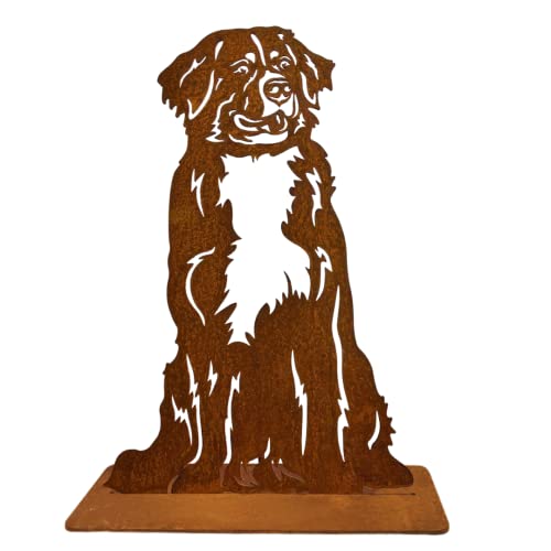 Terma Stahldesign Rost Berner Sennenhund 75 cm Hund Lebensgroß Handmade Germany tolle Gartendeko aus Metall Figur deko Geschenk Rostfigur Garten deko Gartenfigur, hundegrab deko von Terma
