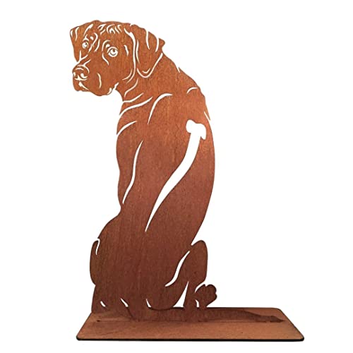 Terma Stahldesign Rost Rhodesian Ridgeback 75 cm Hund Lebensgroß Handmade Germany tolle Gartendeko aus Metall Figur deko Geschenk Rostfigur Garten deko Gartenfigur, hundegrab deko von Terma