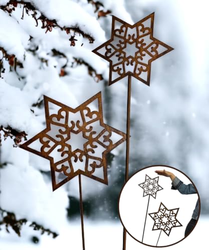 Terma Stahldesign Rost Weihnachts Sterne XXL Made in Germany Gartenstecker Outdoor rost deko Weihnachten stecker winterdeko draußen blumenstecker Winter deko von Terma