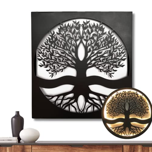 Terma Stahldesign Wanddeko Lebensbaum schwarz Wandbild Made in Germany Deko aus Metall Deko Wohnzimmer, Schlafzimmer deko Wandbild Wanddeko Wohnzimmer von Terma