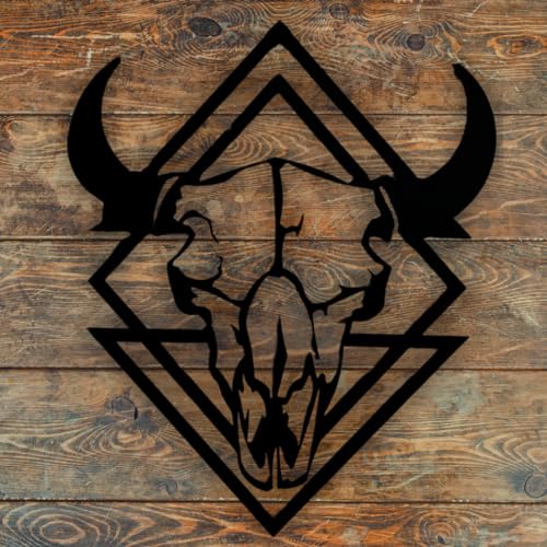 Terma Stahldesign Wanddeko Stier Schild Made in Germany BBQ Stier Deko aus Metall Deko Wohnzimmer, Schlafzimmer deko, Wandbild mit Hirsch, Wanddeko Wohnzimmer von Terma