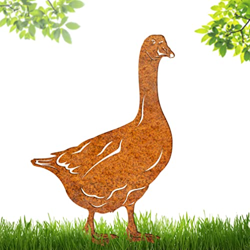 Terma StahldesignEdelrost Gans Höhe 60cm zum hinstellen Handmade Germany, tolle gartendeko aus Rost-Metall, deko rostoptik, Rostfiguren Tiere, rostfiguren Garten, Rostdeko von Terma