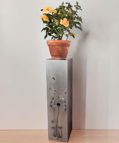 Terma XXL Edelstahl (rostet Nicht) Blumensäule Höhe 100 cm Pflanzschale Gartendeko Deko Pflanzsäule Gartendeko Blumenkasten Deko Blumensäule Outdoor Dekosäule von Terma