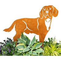 Rost Gartenstecker Klein Hund , Tolle Gartendeko Aus Metall Figur Deko Geschenk Rostfigur Garten Gartenfigur, Hundegrab Deko Beagle von TermaStahldesignShop