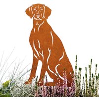 Rost Gartenstecker Klein Hund , Tolle Gartendeko Aus Metall Figur Deko Geschenk Rostfigur Garten Gartenfigur, Hundegrab Deko Weimaraner von TermaStahldesignShop