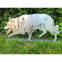 Rostfigur Border Collie von TermaStahldesignShop