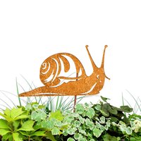 Rostfigur Schnecke Breite 22 cm Mit Spieß 40cm von TermaStahldesignShop