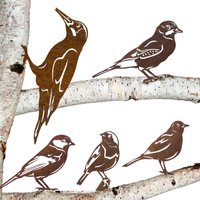Terma Stahldesign Rost Deko Set 3 Vögel Made in Germany Mit Schraube 15-28cm Rost Deko Für Garten Oder Holz-Zaun, Rostdeko, Edelrost Gartend von TermaStahldesignShop