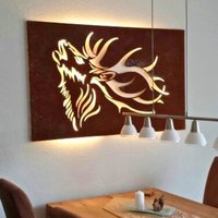 Wandbild | Lampe Motiv Hirsch Röhrend 90x63cm | Ohne Beleuchtung Wandbild | Lampe Motiv Hirsch Röhrend 90x63cm | Ohne Beleuchtung von TermaStahldesignShop