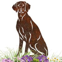 Weimaraner Sitzend Rostfigur 30 cm | Mit Spieß 50 cm Weimaraner Sitzend Rostfigur 30 cm | Mit Spieß 50 cm von TermaStahldesignShop