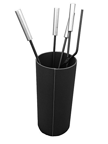 Kaminbesteck TermaTech Zylinder aus Kunstleder schwarz von TermaTech