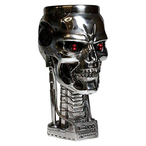 Nemesis Now Terminator Head Goblet 17cm Silver Kelch, 17 cm, silberfarben, Harz mit Edelstahleinsatz, Silber, Einheitsgröße (1er Pack) von Nemesis Now