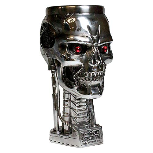 Nemesis Now Terminator Head Goblet 17cm Silver Kelch, 17 cm, silberfarben, Harz mit Edelstahleinsatz, Silber, Einheitsgröße (1er Pack) von Nemesis Now