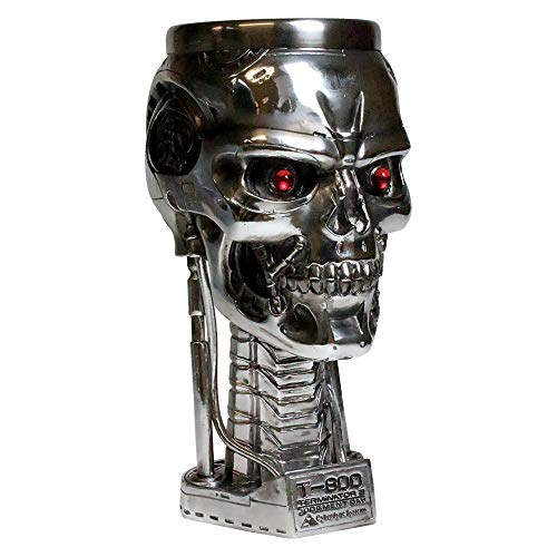 Nemesis Now Terminator Head Goblet 17cm Silver Kelch, 17 cm, silberfarben, Harz mit Edelstahleinsatz, Silber, Einheitsgröße (1er Pack) von Nemesis Now