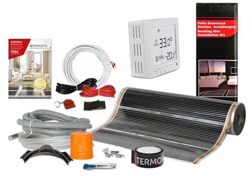 Termofol Elektrische Fußbodenheizung Heizfolie 230V mit Thermostat H2 - Leistung 220 W/m2 - Oberfläche 1m² - Fussbodenheizung Elektrisch Komplettset fur Fußboden Wand oder Deckenheizung Termofol Elektrische Fußbodenheizung Heizfolie 230V mit Thermostat H2 - Leistung 220 W/m2 - Oberfläche 1m² - Fussbodenheizung Elektrisch Komplettset fur Fußboden Wand oder Deckenheizung von Termofol