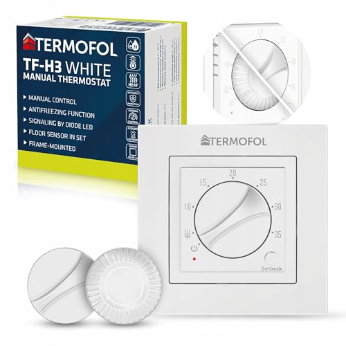 Termofol Heizungsthermostat TF-H3 - Heizkörperthermostat IP21 - Thermostat Fußbodenheizung - Thermostat für Heizfolie - Smart Home Gadgets - Thermostat Heizung - Smarthome - Weiß von Termofol