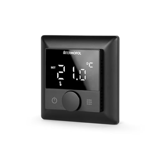Termofol Heizungsthermostat TF-H5 - Heizkörperthermostat IP20 - Thermostat Fußbodenheizung - Thermostat für Heizfolie - Smart Home Gadgets - Thermostat Heizung - Smarthome - Schwarz von Termofol
