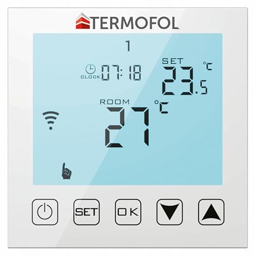 Termofol Heizungsthermostat TF-WiFi - Heizkörperthermostat IP20 - Thermostat Fußbodenheizung - Thermostat für Heizfolie - Smart Home Gadgets - Thermostat Heizung - Smarthome - Weiß von Termofol