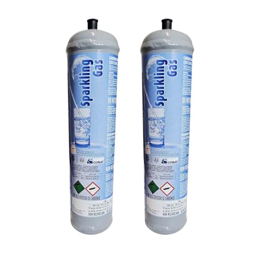 2 Einweg-CO2-Flaschen à 600 g. E290 für Sprudelwasser von Termoidraulica RV