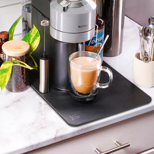Ternal Coffee Mat, Black, Coffee Bar Station Mat for Kitchen Theke, High Absorbent Espresso Machine Countertop Mat, Great Coffee-Bar Accessory Ternal Coffee Mat, Black, Coffee Bar Station Mat for Kitchen Theke, High Absorbent Espresso Machine Countertop Mat, Great Coffee-Bar Accessory von Ternal