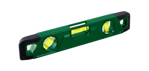 Teronbeta Wasserwaage Magnetisch 23 cm Verfügt über 3 Libellen 0°/45°/90°, Torpedo-Wasserwaage mit Magnetstreifen und Stoßdämpfende Endkappen von Teronbeta