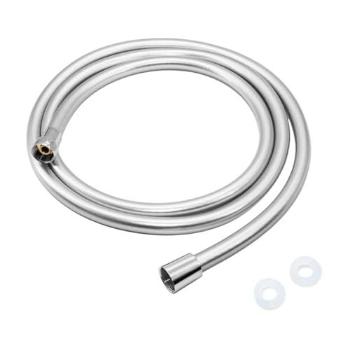 Teronbeta Universal Duschschlauch 2m Premium Flexibler Brauseschlauch mit Verdrehschutz, inkl. Dichtungsringe, Standard 1/2 Zoll Anschluss - Chrom Teronbeta Universal Duschschlauch 2m Premium Flexibler Brauseschlauch mit Verdrehschutz, inkl. Dichtungsringe, Standard 1/2 Zoll Anschluss - Chrom von Teronbeta