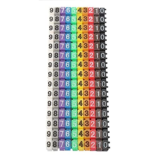 Drahtnummer, Digital Number Tube Drahtnummer Label Tube Cable Marker Colourful(1.5mm²) von Teror