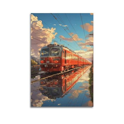 Terp The Red Train Poster Wall Art Poster Gift For Friend Bed Room Living Room Decor Modern Aesthetic Unframe-style 16x24inch(40x60cm) von Terp