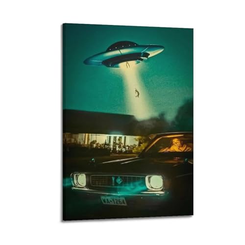 Terp UFO-Poster, Wandkunst, Filme und Musik, Poster, Geschenk für Freunde, Schlafzimmer, Wohnzimmer, Dekoration, modern, ästhetisch, 20 x 30 cm, Rahmenstil von Terp