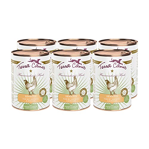 Terra Canis Huhn, Kartoffel & Himbeere - Sensitiv Nassfutter, 6x400g I Premium Hundefutter für verdauungssensible Hunde I Allergenfrei, getreidearm & leicht verdaulich von Terra Canis