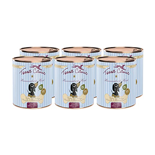 Terra Canis Huhn, Kürbis, Blütenpollen & Kamille - Welpen Nassfutter, 6x800g I Premium Hundefutter in 100% Lebensmittelqualität Aller Rohstoffe I Reichhaltig & gesund I Getreide - & glutenfrei von Terra Canis