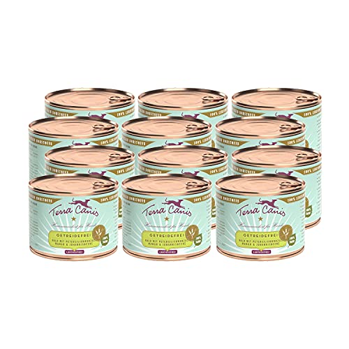 Terra Canis Kalb, Petersilienwurzel, Mango & Johannisbeere - Getreidefreies Nassfutter, 12x200g I Premium Hundefutter in 100% Lebensmittelqualität Aller Rohstoffe I Reichhaltig & gesund, allergenarm von Terra Canis