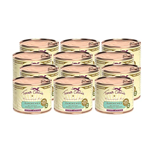 Terra Canis Kaninchen, Zucchini & Amaranth - Classic Nassfutter, 12x200g I Premium Hundefutter in 100% Lebensmittelqualität Aller Rohstoffe I Reichhaltig & gesund, allergen- & getreidearm, glutenfrei von Terra Canis