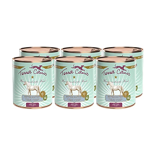 Terra Canis Pferd, Steckrübe, Fenchel & Salbei - Getreidefreies Nassfutter, 6x800g I Premium Hundefutter in 100% Lebensmittelqualität Aller Rohstoffe I Reichhaltig & gesund, allergenarm & glutenfrei von Terra Canis