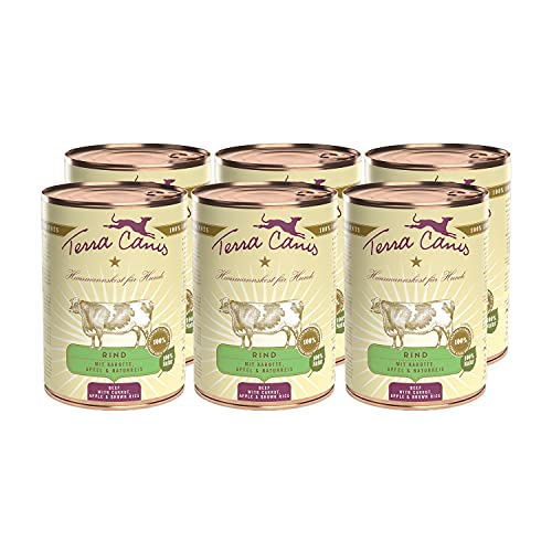 Terra Canis Rind, Karotte & Naturreis - Classic Nassfutter, 6x400g I Premium Hundefutter in 100% Lebensmittelqualität Aller Rohstoffe I Reichhaltig & gesund, allergen- & getreidearm, glutenfrei von Terra Canis