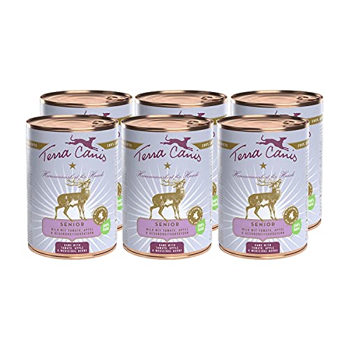 Terra Canis Wild, Tomate, Apfel & Gesundheitskräuter - Senior Nassfutter, 6x400g I Premium Hundefutter in 100% Lebensmittelqualität Aller Rohstoffe I Reichhaltig & gesund I Allergen- & getreidearm von Terra Canis